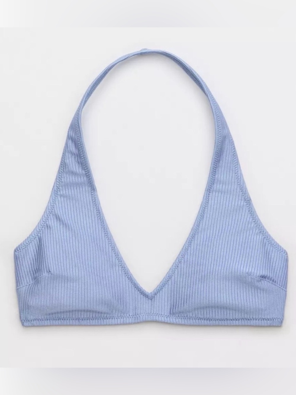 NWT Aerie Shine Rib Halter Bikini Top Size S